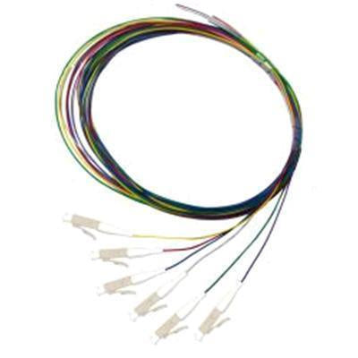 DYNAMIX FPT-OM3LC-6 - 2M LC Pigtail OM3 6x Pack Colour Coded 900um Multimode Fibre Tight Buffer LSZH Jacket