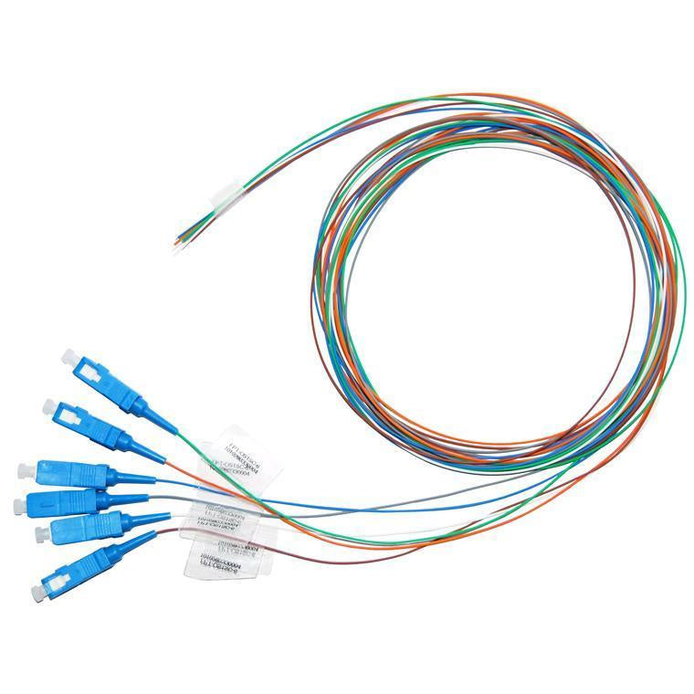 DYNAMIX FPT-OS1SC-6 - 2M SC Pigtail G657A1 6 Pk Colour Coded 900um SM Fibre Tight Buffer LSZH Jacket