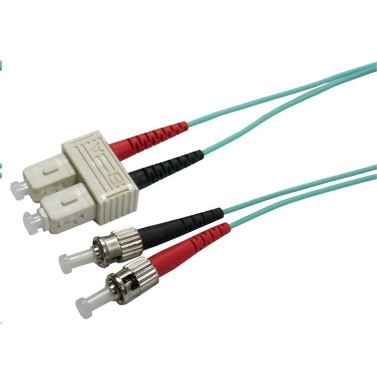 DYNAMIX FL-SCST50-1 - 1M 50u SC/ST OM3 Fibre Lead Duplex Multimode Aqua LSZH Jacket