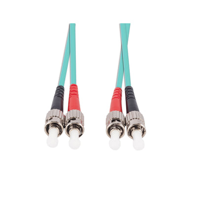 DYNAMIX FL-STST50-2 - 2M 50u ST/ST OM3 Fibre Lead Duplex Multimode Aqua LSZH Jacket