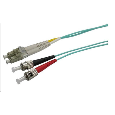 DYNAMIX FL-LCST50-0 - 0.5M 50u LC/ST OM3 Fibre Lead Duplex Multimode Aqua LSZH Jacket