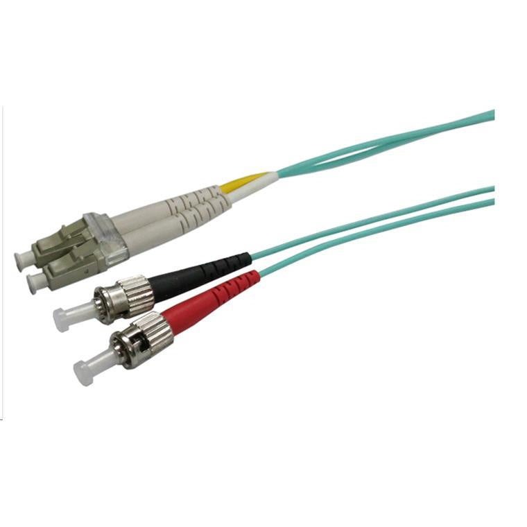 DYNAMIX FL-LCST50-0 - 0.5M 50u LC/ST OM3 Fibre Lead Duplex Multimode Aqua LSZH Jacket