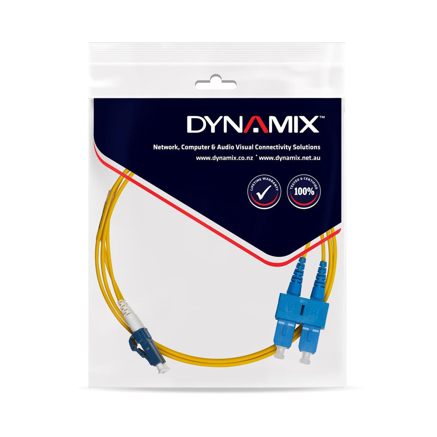 Dynamix  FSM-LCSC-10 OS1 LC to SC Fibre Lead - 10m - Yellow