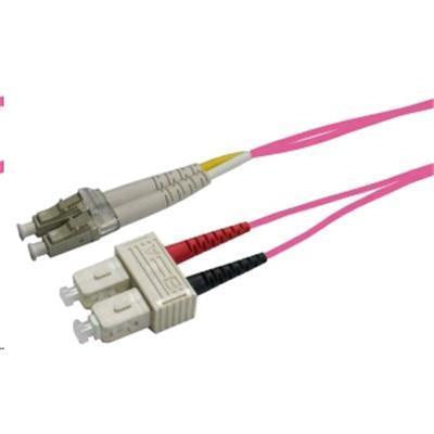 DYNAMIX FL-LCSCOM4-2 - 2M 50u LC/SC OM4 Fibre Lead Duplex Multimode Raspberry Pink LSZH Jacket