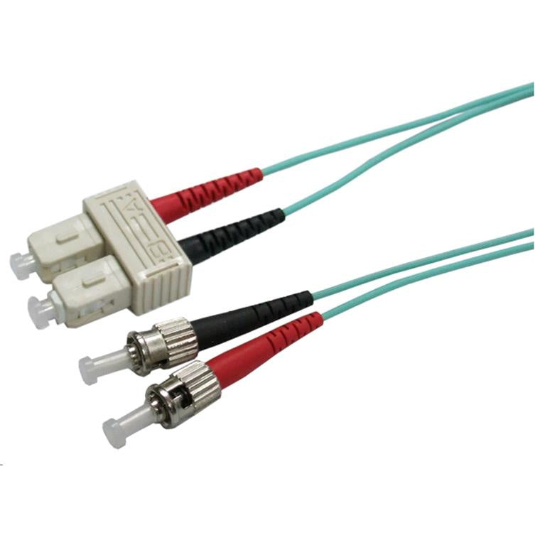 DYNAMIX FL-SCST50-10 - 10M 50u SC/ST OM3 Fibre Lead Duplex Multimode Aqua LSZH Jacket