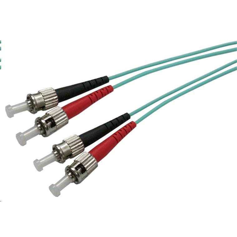DYNAMIX FL-STST50-1 - 1M 50u ST/ST OM3 Fibre Lead Duplex Multimode Aqua LSZH Jacket