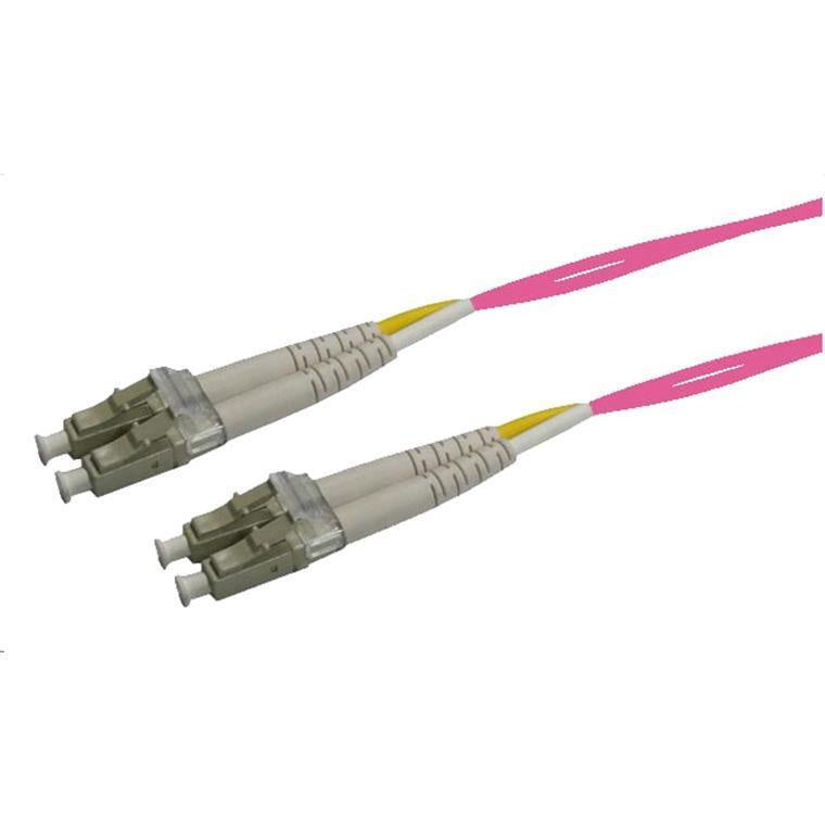 DYNAMIX FL-LCLCOM4-2 - 2M 50u LC/LC OM4 Fibre Lead Duplex Multimode Raspberry Pink LSZH Jacket