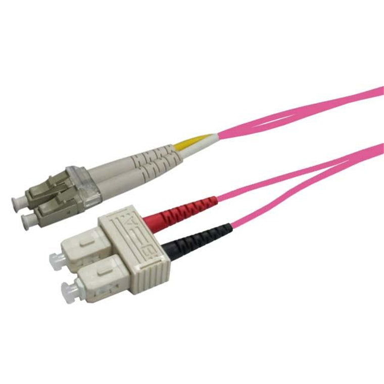 DYNAMIX FL-LCSCOM4-30 - 30M 50u LC/SC OM4 Fibre Lead Duplex Multimode Raspberry Pink LSZH Jacket