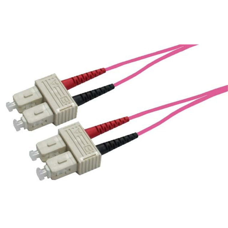 DYNAMIX FL-SCSCOM4-15 - 15M 50u SC/SC OM4 Fibre Lead Duplex Multimode Raspberry Pink LSZH Jacket