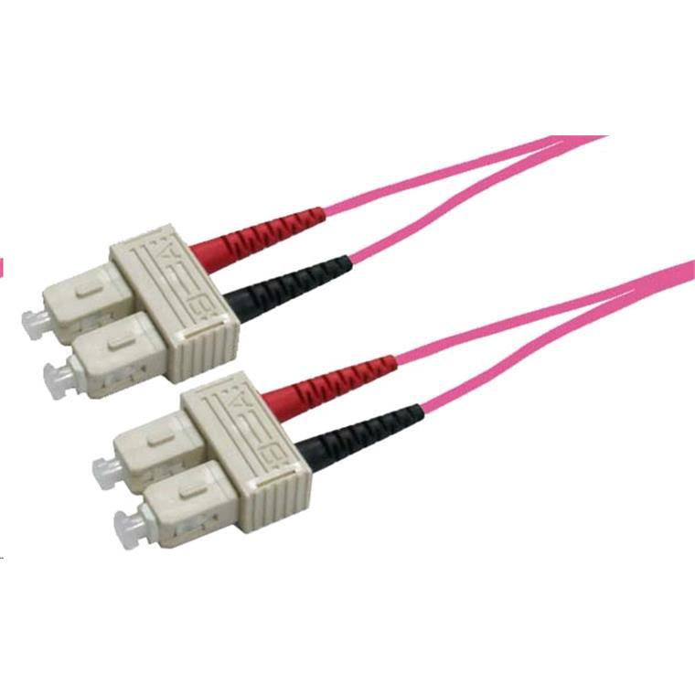 DYNAMIX FL-SCSCOM4-0 - 0.5M 50u SC/SC OM4 Fibre Lead Duplex Multimode Raspberry Pink LSZH Jacket