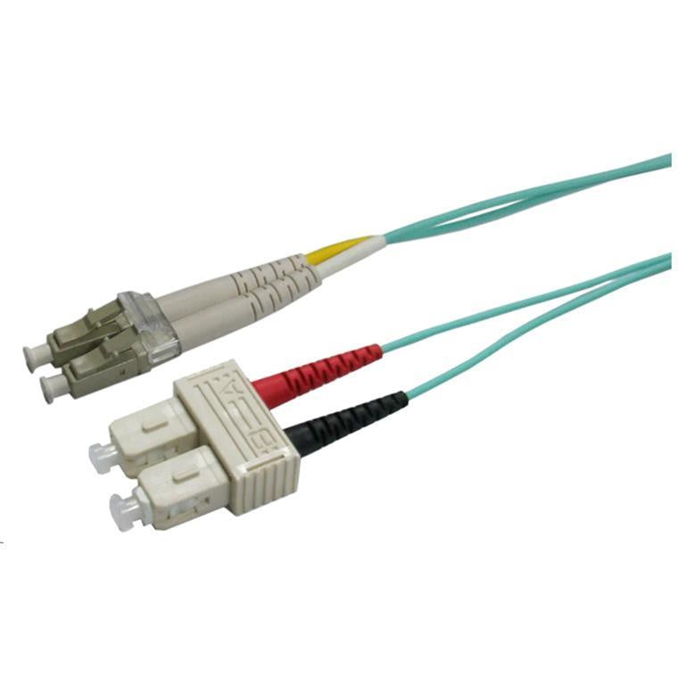 DYNAMIX FL-LCSC50-7H - 7.5M 50u LC/SC OM3 Fibre Lead Duplex Multimode Aqua LSZH Jacket