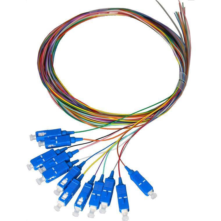 DYNAMIX FPT-OM4SC-12 - 2M SC Pigtail OM4 12x Pack Coloured Coded 900um Multimode Fibre Tight Buffer LSZH Jacket