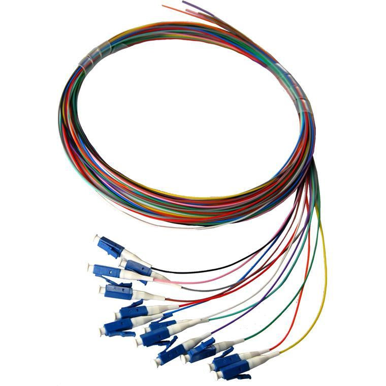 DYNAMIX FPT-OM4LC-12 - 2M LC Pigtail OM4 12x Pack Colour Coded 900um Multimode Fibre Tight Buffer LSZH Jacket