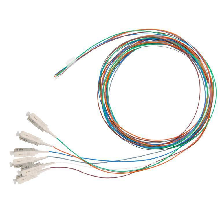 DYNAMIX FPT-OM4SC-6 - 2M SC Pigtail OM4 6x Pack Colour Coded 900um Multimode Fibre Tight Buffer LSZH Jacket