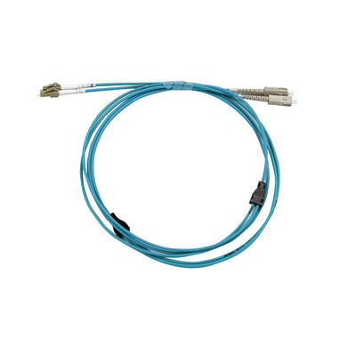 Dynamix FLA-LCSCOM3-5 OM3 LC to SC Armoured Fibre Lead - 5m - Aqua Duplex - Multimode - 3.3mm - LZSH Jacket