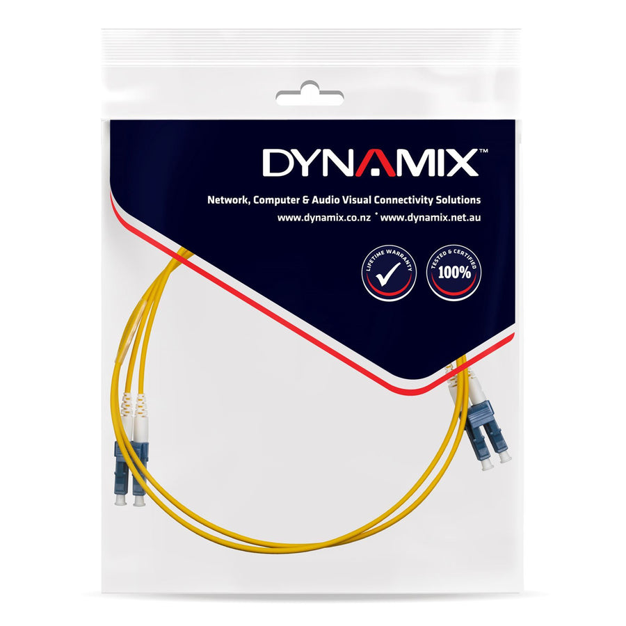 DYNAMIX FSM-LCLC-50 - 50M 9u LC/LC Duplex Sinlge Mode G657A1 Bend Insensitive Fibre Lead Yellow LSZH Jacket