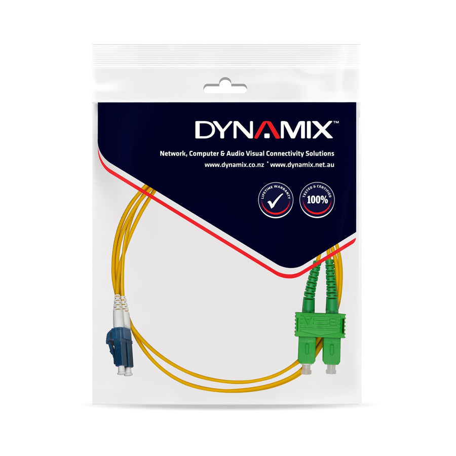DYNAMIX FSM-SCALC-10 - 10M SCAPC/LC Single mode G657A1 Duplex Fibre Lead LSZH Yellow Jacket