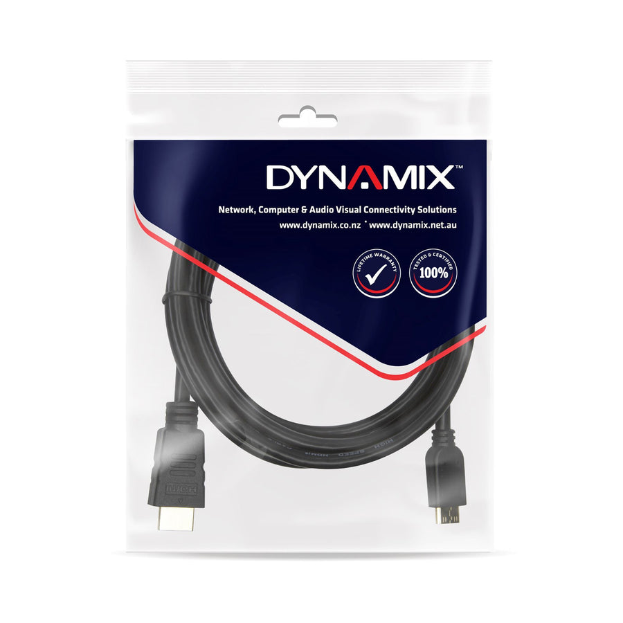 DYNAMIX C-HDMI14-HM-5 - 5m HDMI to HDMI Mini Cable High-Speed w/ Ethernet Max Res: 4K@60Hz (3840x2160)