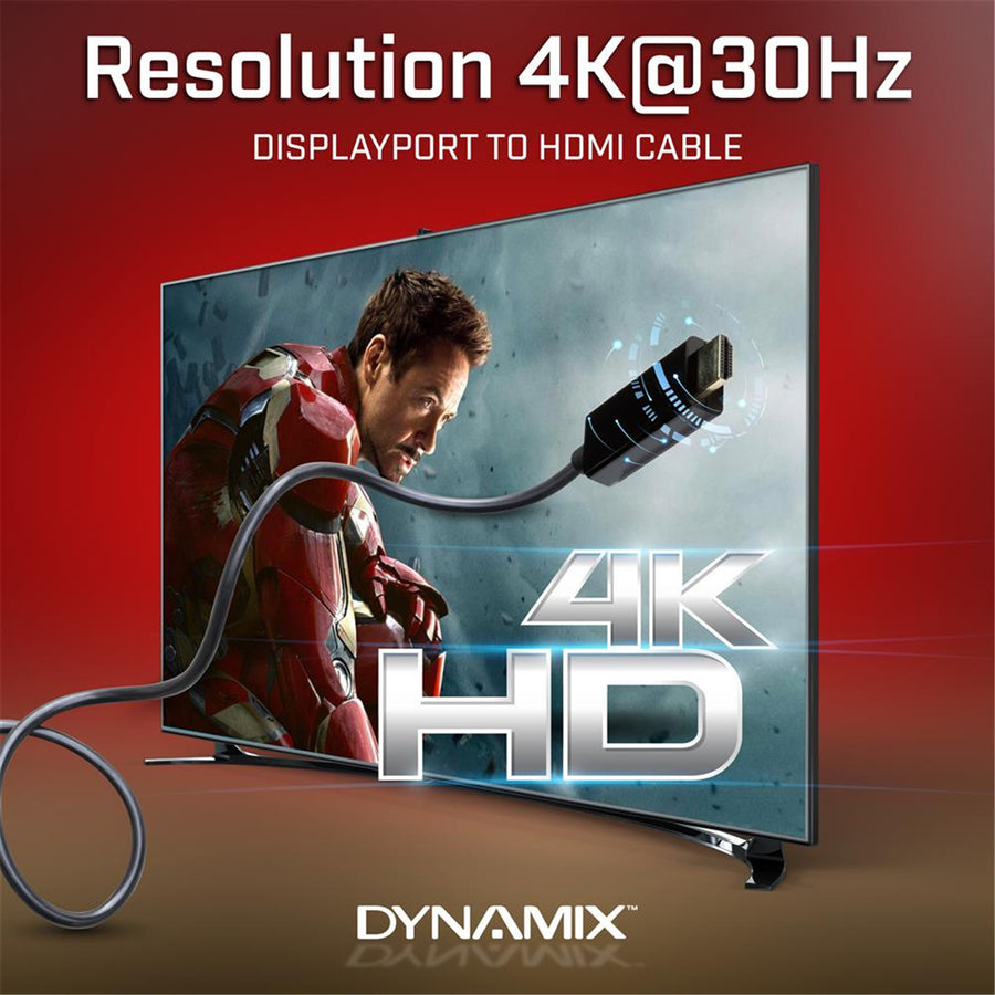 Dynamix  C-HDMIDP-2  DisplayPort 1.2 to HDMI 1.4 Cable - 2m
