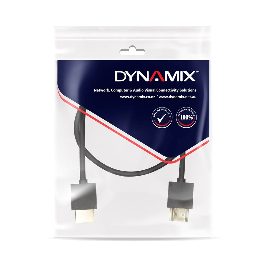 Dynamix  C-HDMI2BLK-2 Nano High Speed HDMI Cable - with Ethernet - 2m - Black