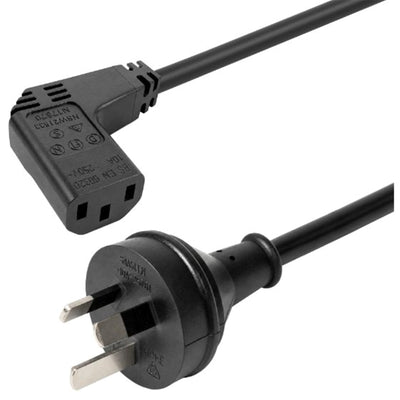 DYNAMIX C-POWERCR5 - 5m Stromkabel, 3-poliger Stecker auf abgewinkelten IEC C13-Stecker, 10A. 1,0mm