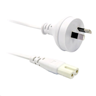 DYNAMIX C-POWERN8WH - 2M 2-poliger Stecker auf C7 Acht-Buchsenstecker 7,5A. SAA-zugelassenes Netzkabel. 0,75mm Kupferkern