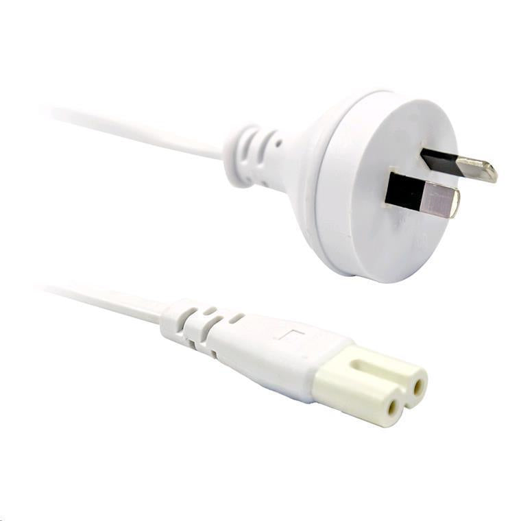 DYNAMIX C-POWERN8WH - 2M 2-Pin plug to C7 Figure 8 connector 7.5A. SAA approved power cord. 0.75mm copper core