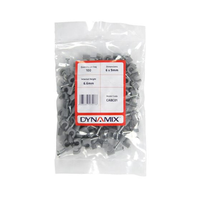 DYNAMIX CABC01 - Cable Clip Bag of 100pcs 6x9mm Outdoor Rated