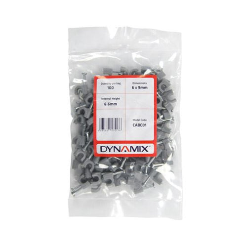 DYNAMIX CABC01 - Cable Clip Bag of 100pcs 6x9mm Outdoor Rated