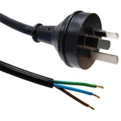 C-PB3C10-3 - 3M 3-Pin Plug to Bare End 3 Core 1mm Cable Black Colour SAA Approved