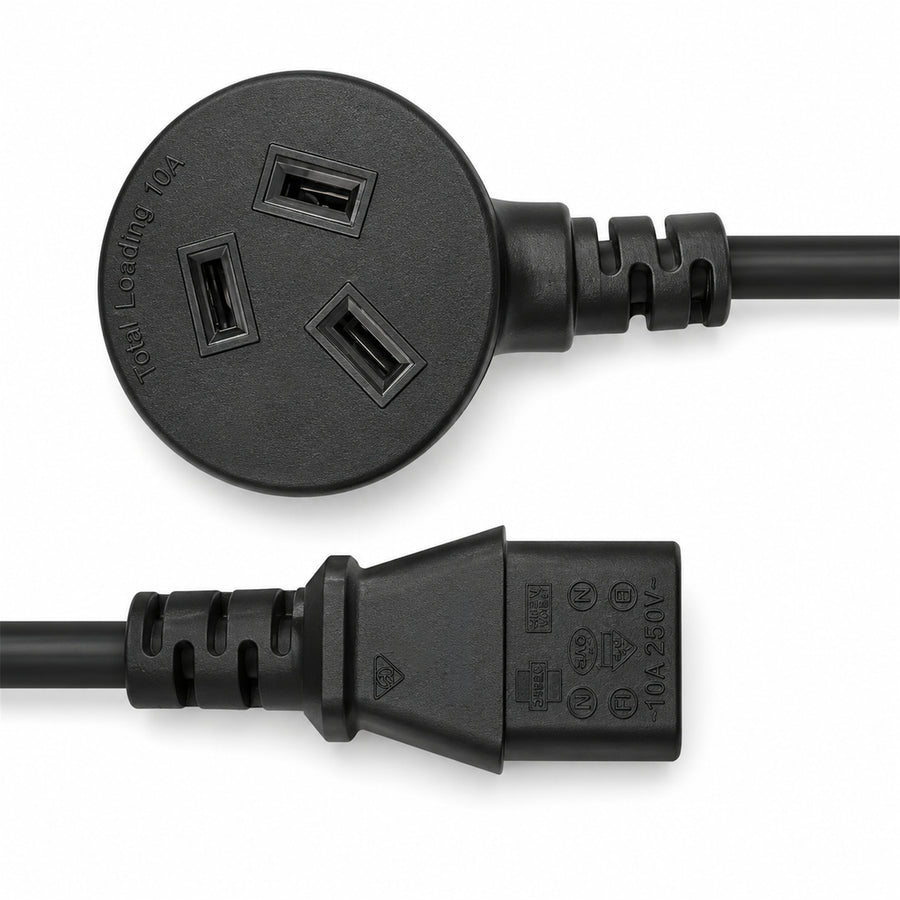 DYNAMIX C-POWERCT - 2M 3-Pin TAPON Ended Plug to IEC C13 Connector 10A Power Cord. 1.0mm