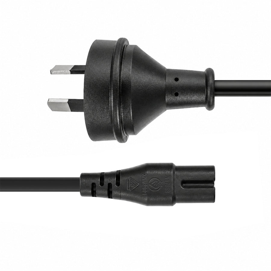 DYNAMIX C-POWERN8 - 2M 2-Pin plug to C7 Figure 8 connector 7.5A. SAA approved power cord. 0.75mm copper core