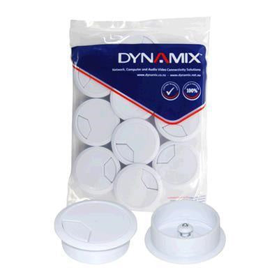 DYNAMIX CG60WH-10 - 60mm Round Desk Grommet White Pack of 10
