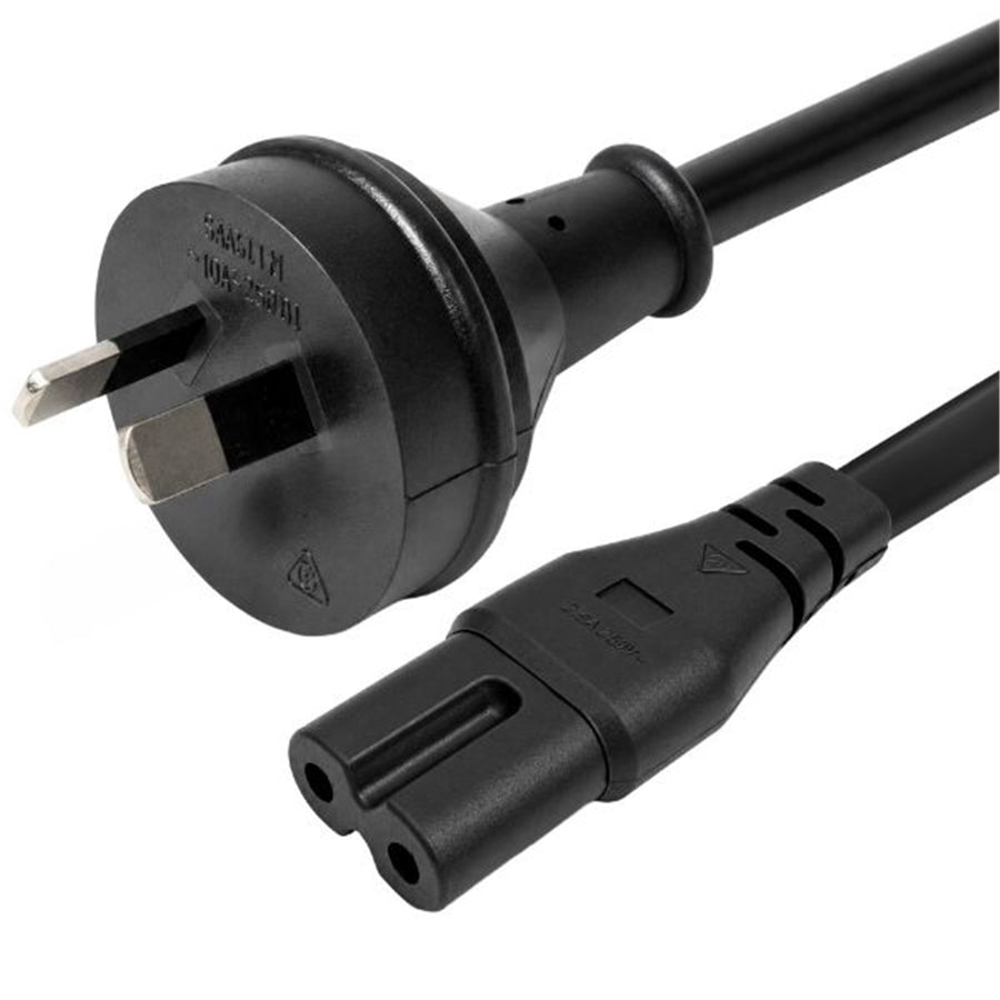 DYNAMIX C-POWERN8-8 - 8M 2-Pin plug to C7 Figure Figure 8 connector. 7.5A. SAA approved power cord. 0.75mm