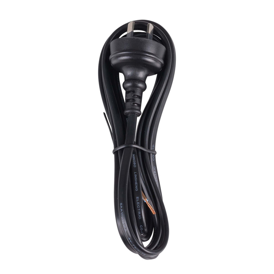 DYNAMIX C-PB2C75-2 - 2M 2-Pin Plug to Bare End 2 Core 0.75mm Cable Black Colour SAA Approved