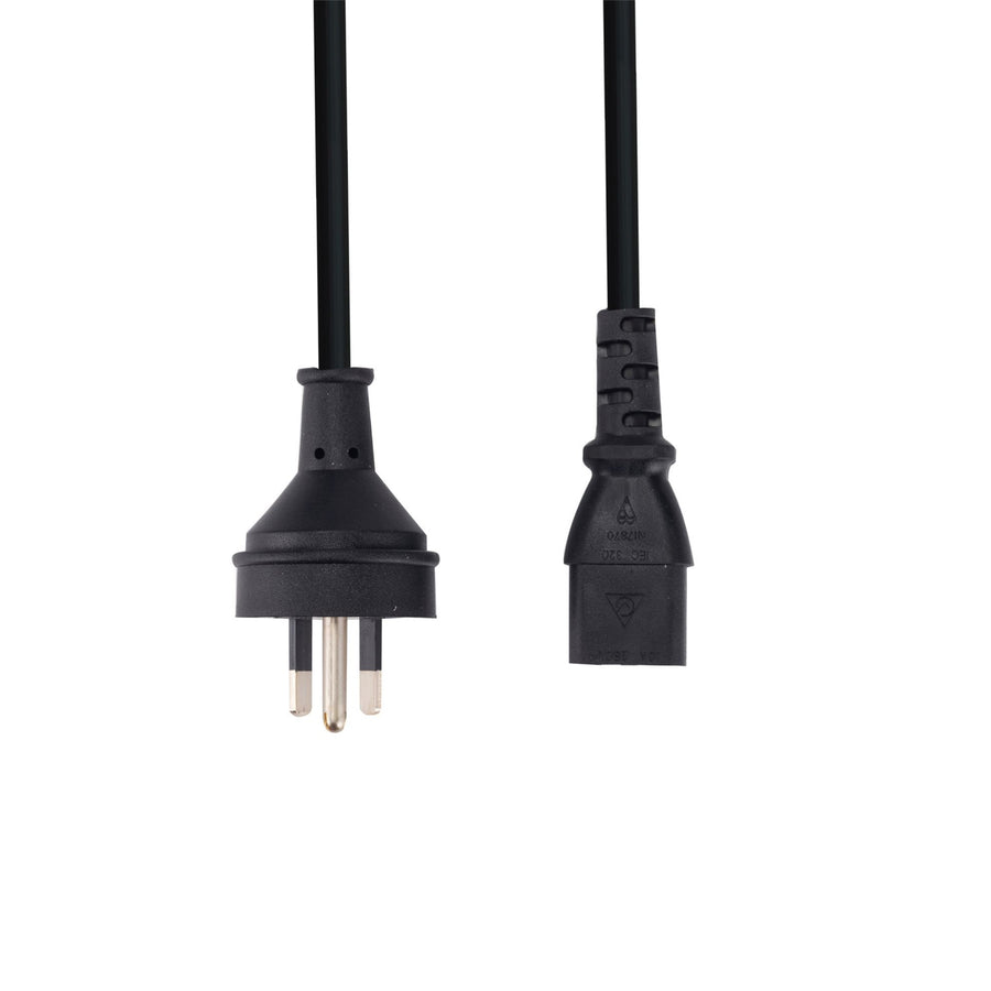 C-POWERRE3 - 3m 3-Pin Plug to IEC Female Plug w/ rounded Earth Pin. 10A. Power Cord.
