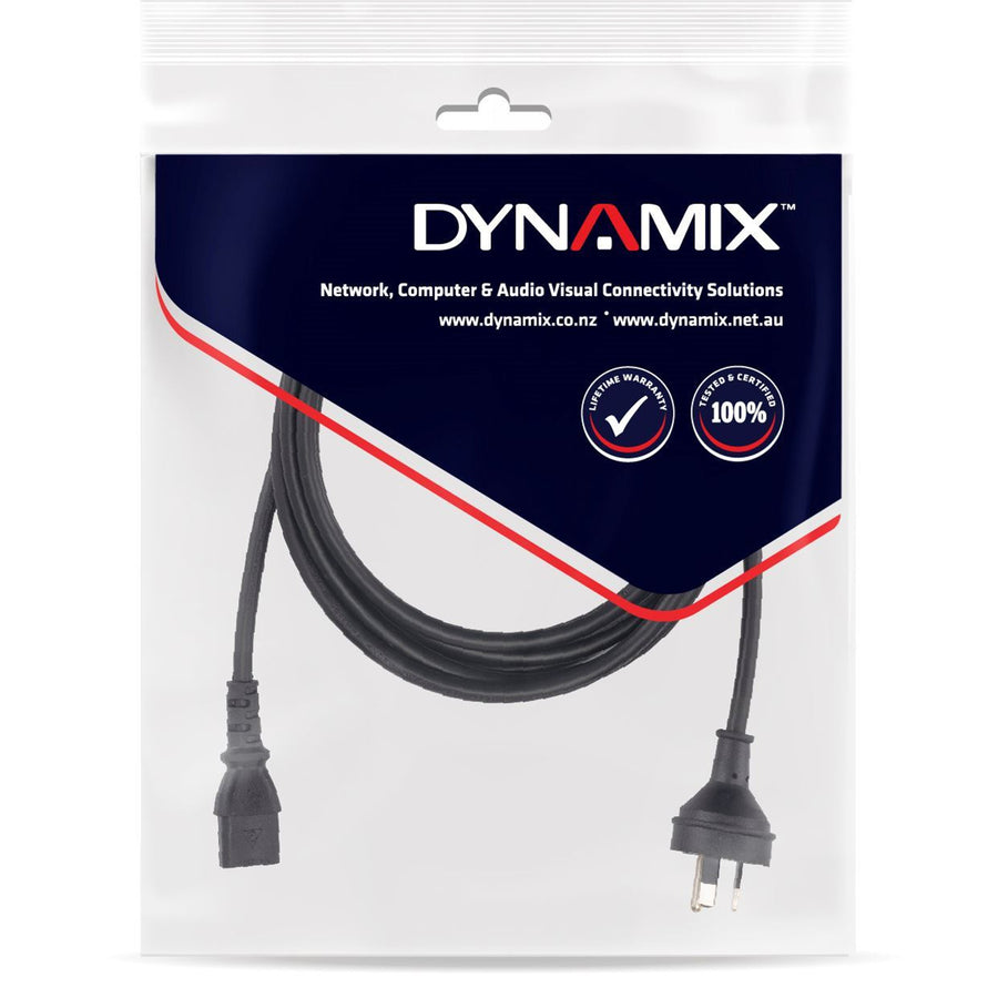 C-POWERRE3 - 3m 3-Pin Plug to IEC Female Plug w/ rounded Earth Pin. 10A. Power Cord.