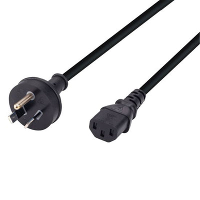 C-POWERRE3 - 3m 3-Pin Plug to IEC Female Plug w/ rounded Earth Pin. 10A. Power Cord.