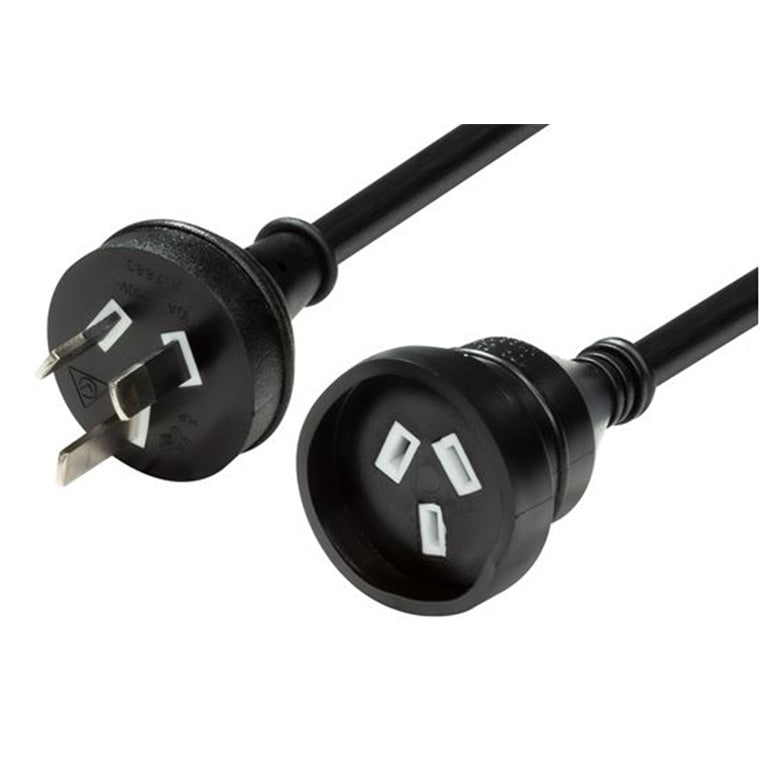 DYNAMIX PEXT2MBK - 2M 240v 10A Standard Duty Power Extension Lead 3 Core 1.0mm Black
