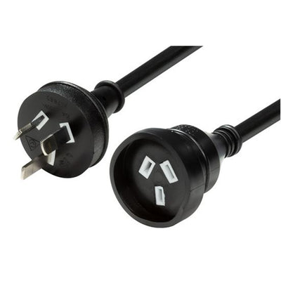 DYNAMIX PEXT2MBK - 2 m 240 V 10 A Standard-Verlängerungskabel 3-adrig 1,0 mm² Schwarz