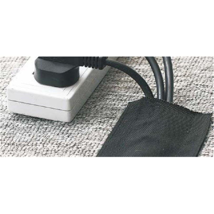 DYNAMIX VCC100-5 - 5M Hook & Loop Carpet Cable Cover 100mm Wide Black.