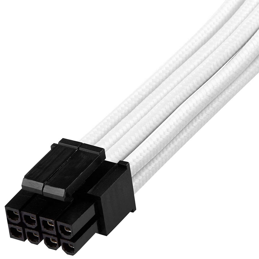 GGPC Gaming PC Braided Extension Cable Kit,(White, 40cm) Includes 1 x 20+4 Pin, 2 x 6+2 Pin, 1 x 4+4 Pin Cables