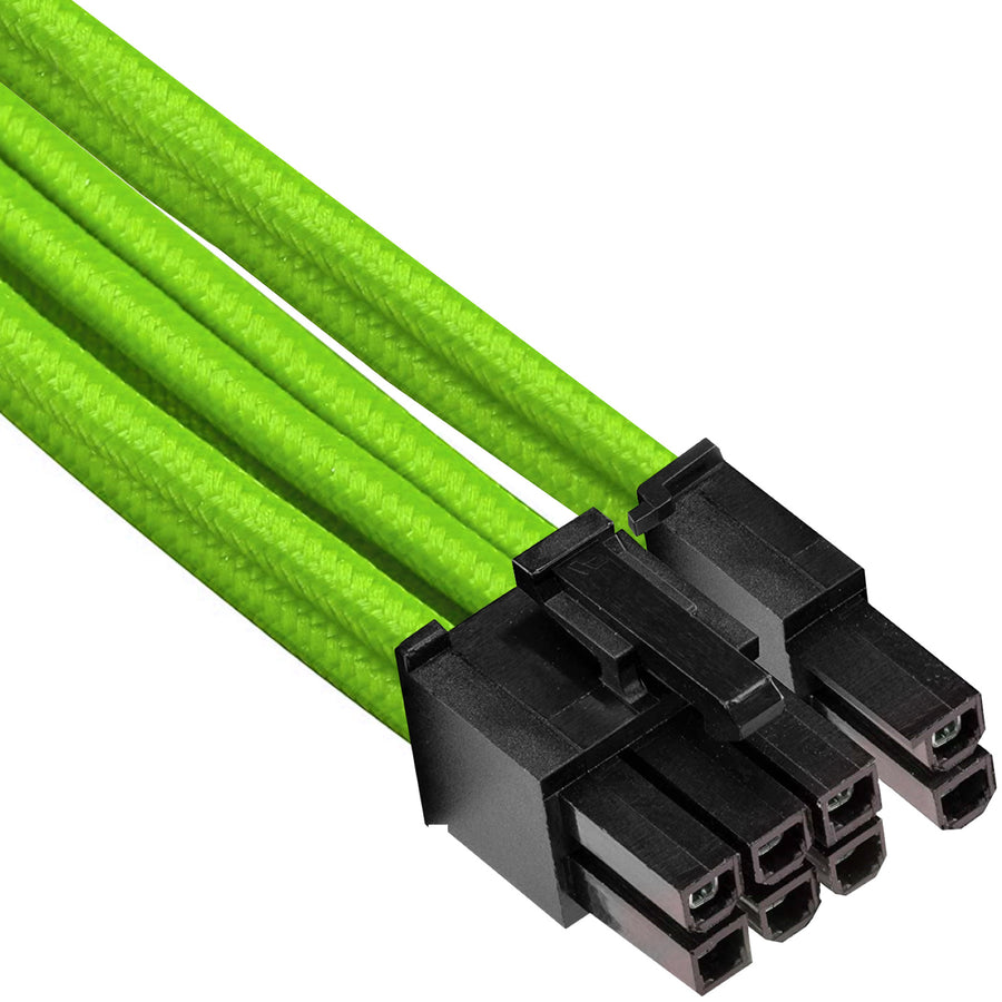 GGPC Gaming PC Braided Extension Cable Kit, (Green, 40cm) Includes 1x 20+4 Pin, 2x 6+2 Pin, 1x 4+4 Pin Cables