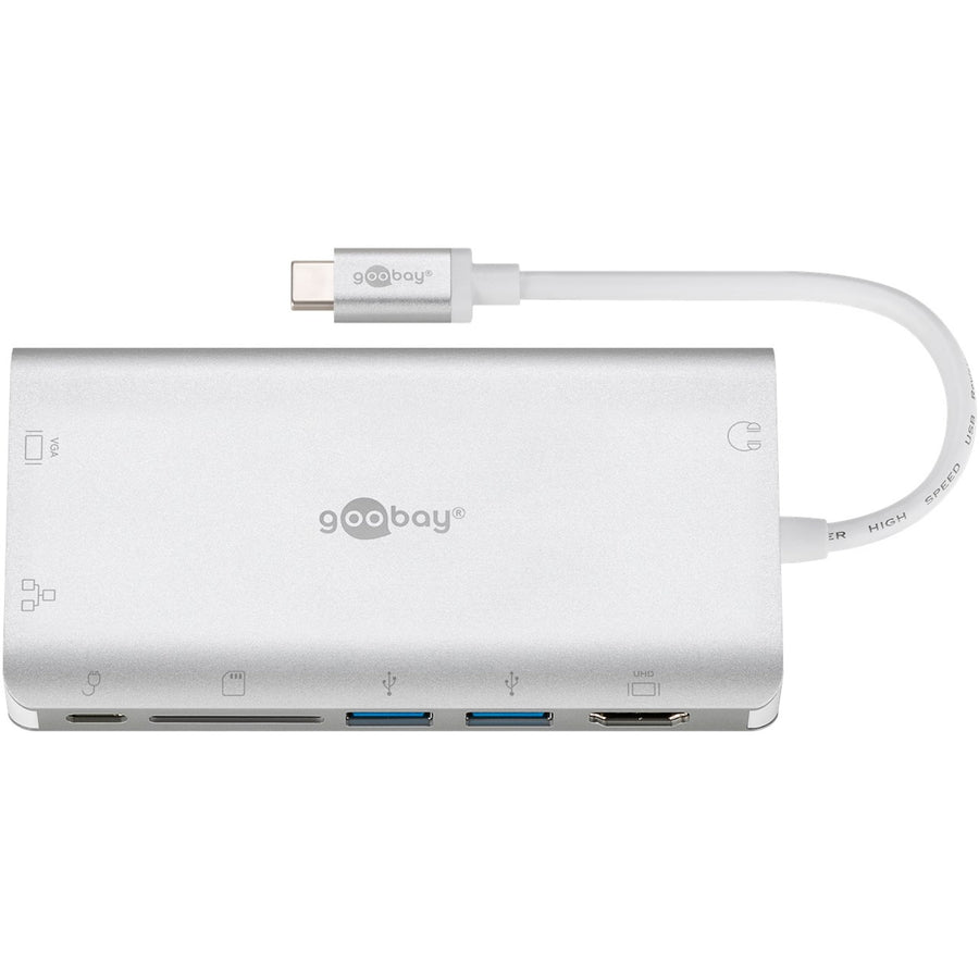 Goobay USB-C ADAP/HDMI+2xUSB3.0+CR+C+RJ45+VGA SILVER