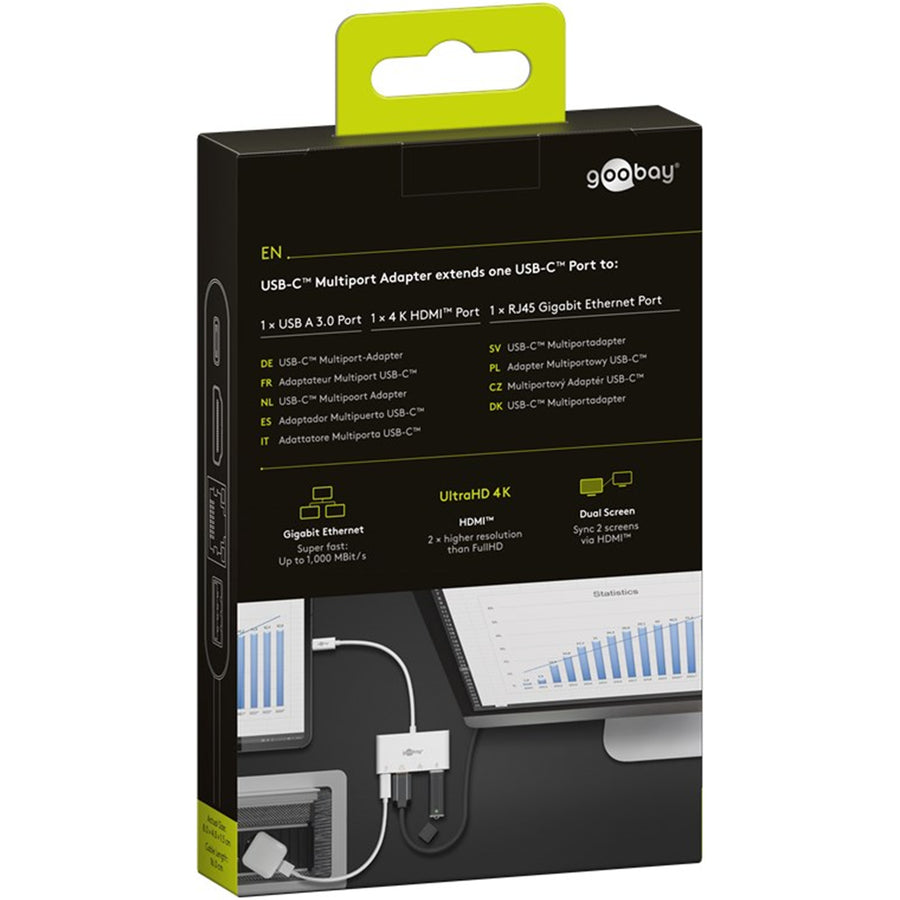 51772 - Goobay USB-C Multiport Adapt (HDMI + Ethernet  PD) 3A 60W