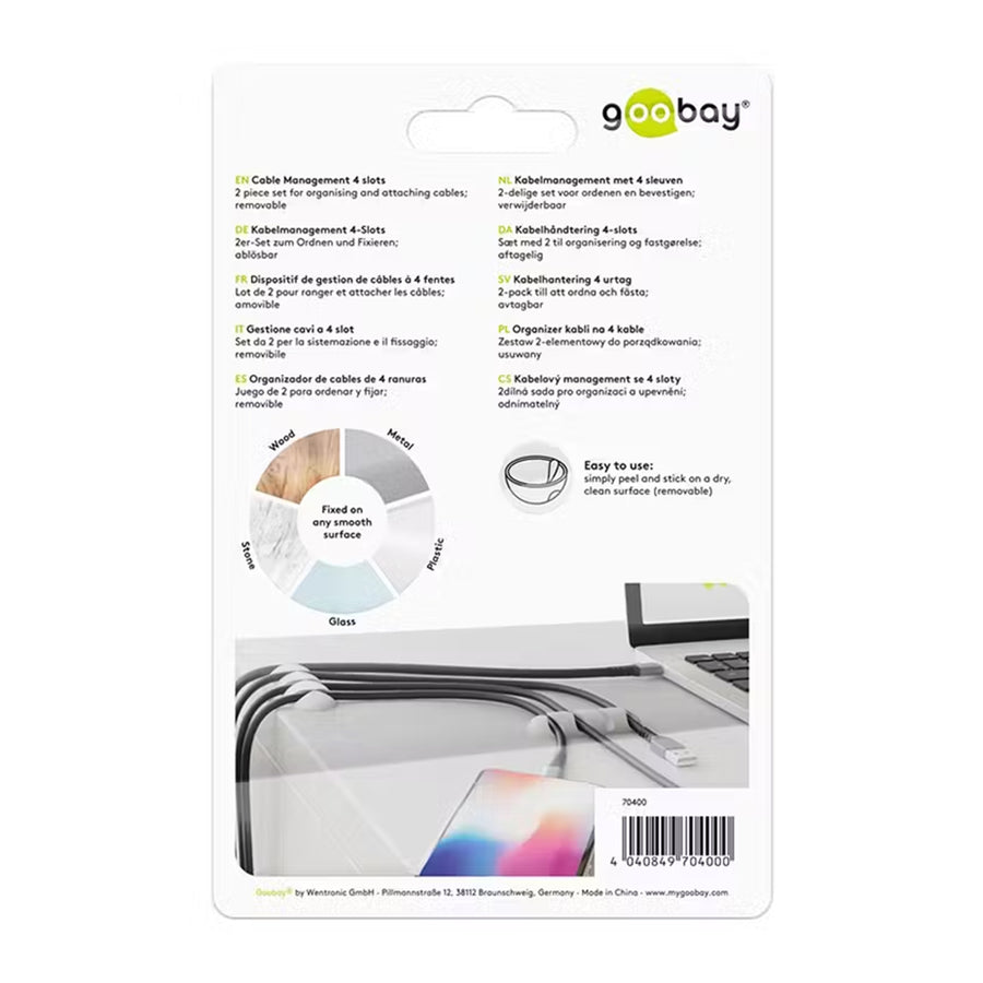 70400 - Goobay Cable Management 4 Slots  white