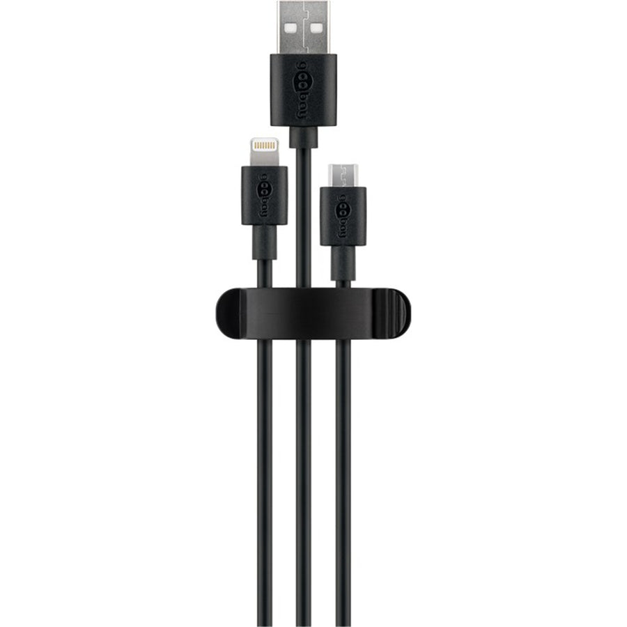 Goobay Cable Management Clip 3 Slots SET 3-pcs  black