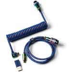 KEYC-CAB-8 - Keychron Coiled Aviator Cable-Angled Rainbow Palted blue