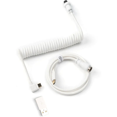 Keychron Coiled Type-C Cable-Angled White