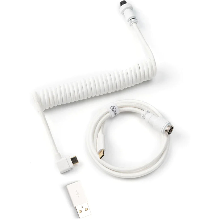 Keychron Coiled Type-C Cable-Angled White